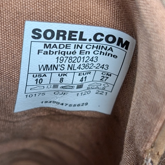 Sorel Joan Of Arctic Wedge III Lexie Ankle Boot Tan Grey Women's 10 - Picture 13 of 14